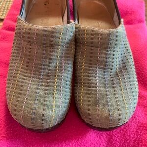 Dansko Women's Mules - Green with Multicolor Stripes